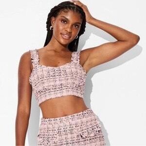 wild fable Pink Tweed Crop Top